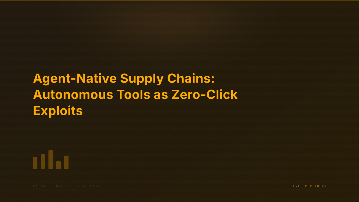 Agent-Native Supply Chains: Autonomous Tools as Zero-Click Exploits