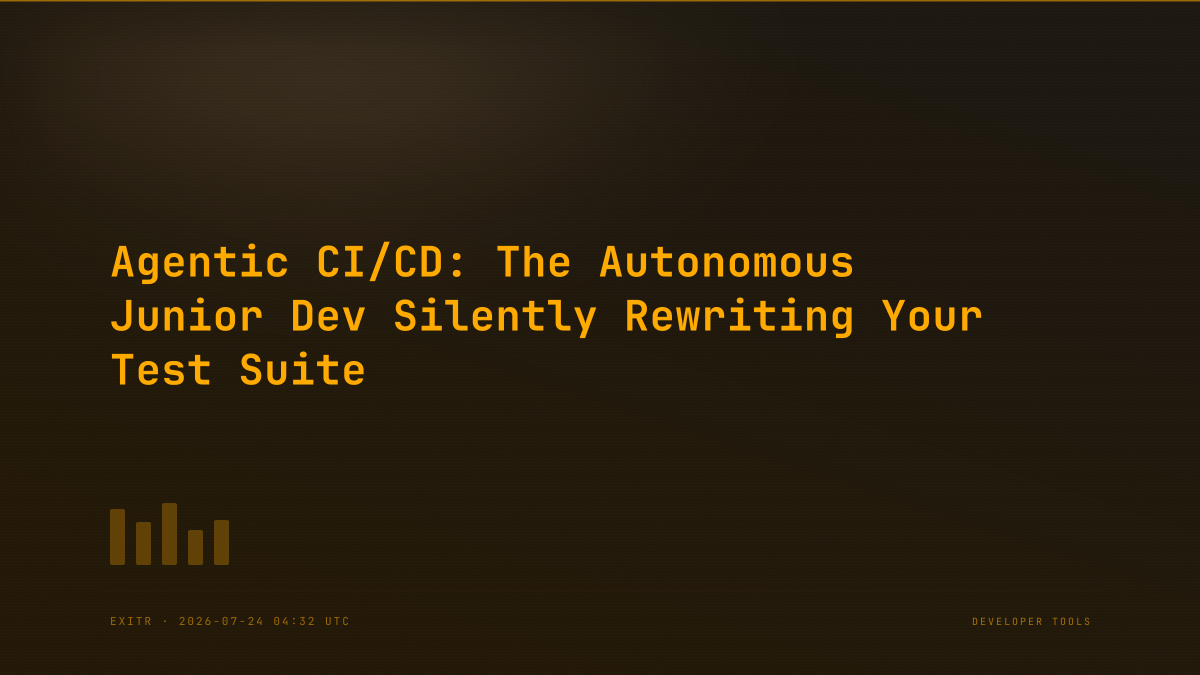 Agentic CI/CD: The Autonomous Junior Dev Silently Rewriting Your Test Suite