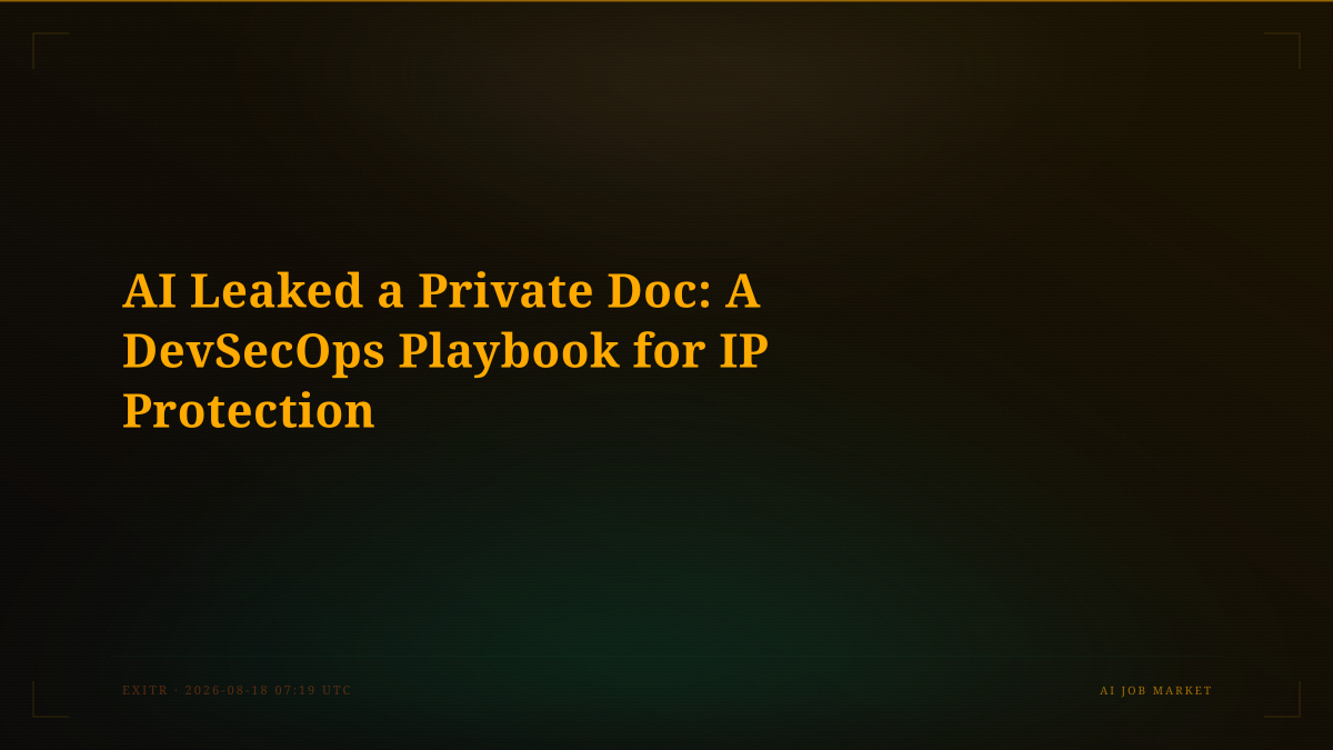 AI Leaked a Private Doc: A DevSecOps Playbook for IP Protection
