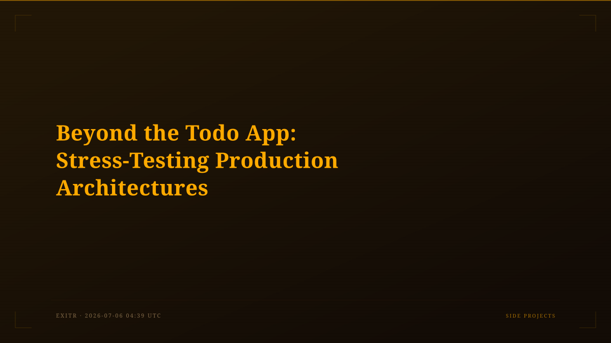 Beyond the Todo App: Stress-Testing Production Architectures