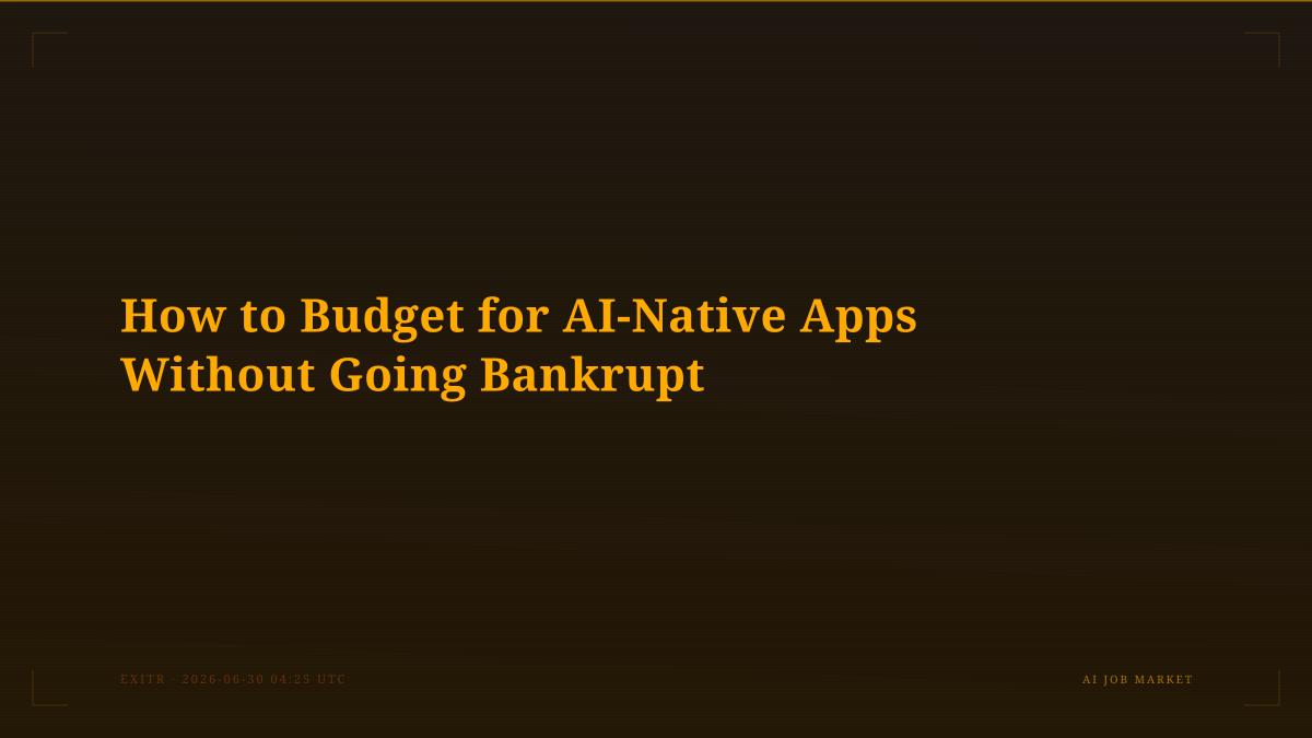 How to Budget for AI-Native Apps Without Going Bankrupt