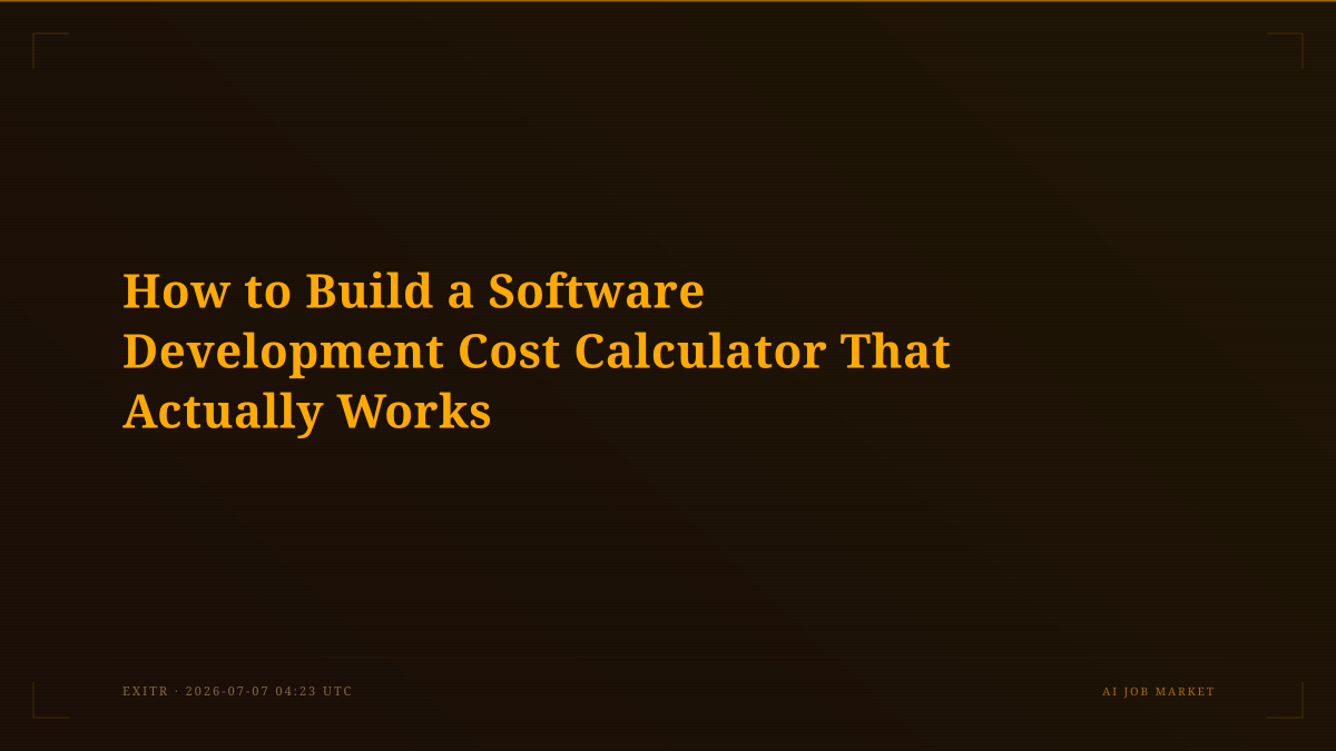 How to Build a Software Development Cost Calculator That Actually Works