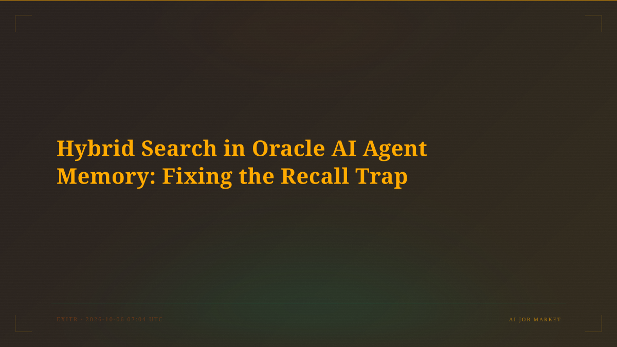 Hybrid Search in Oracle AI Agent Memory: Fixing the Recall Trap