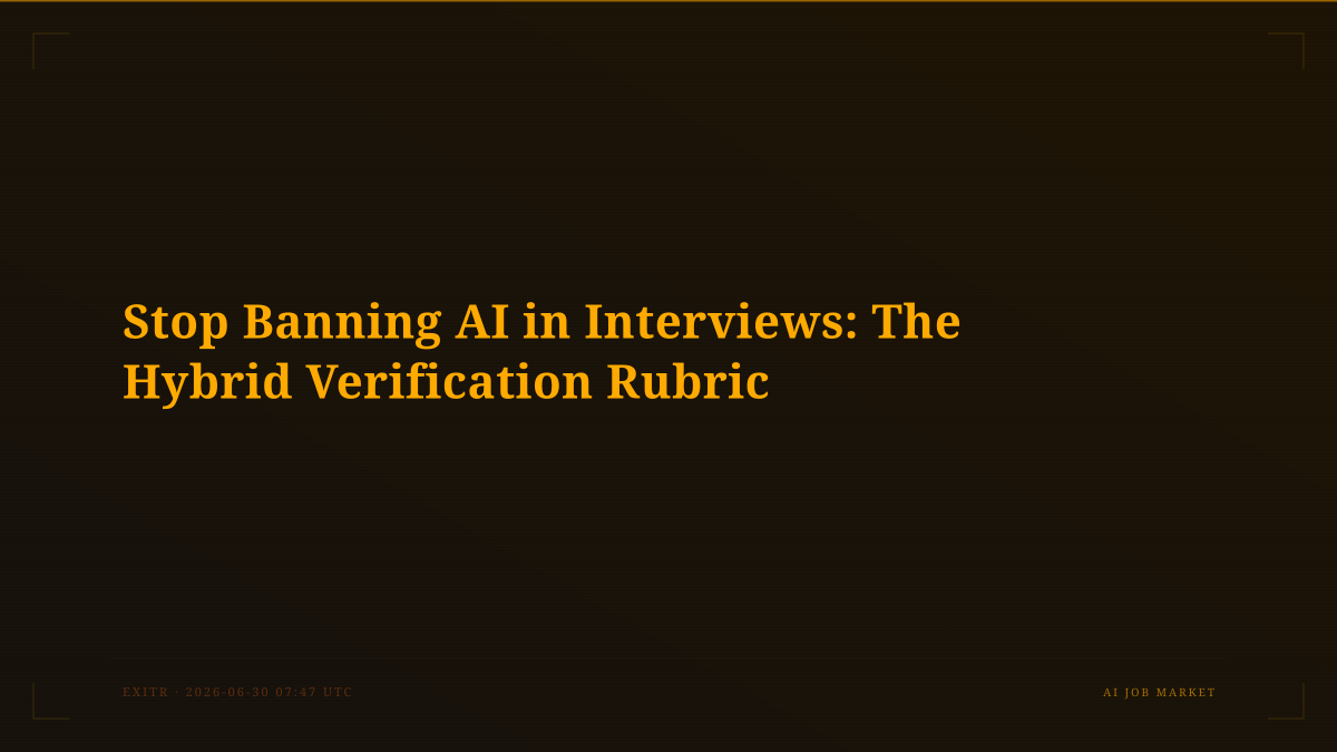 Stop Banning AI in Interviews: The Hybrid Verification Rubric
