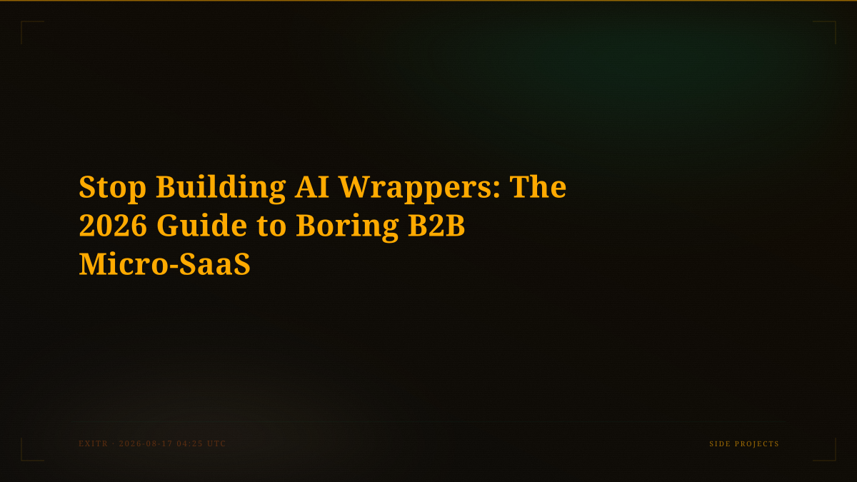 Stop Building AI Wrappers: The 2026 Guide to Boring B2B Micro-SaaS