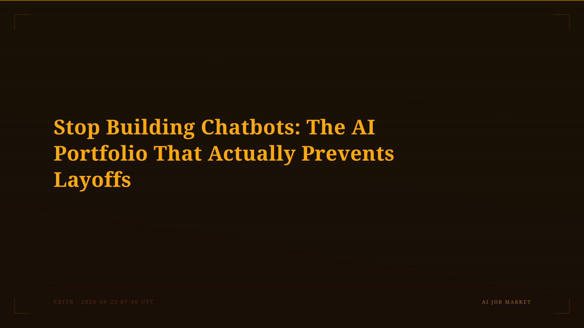 Stop Building Chatbots: The AI Portfolio That Actually Prevents Layoffs