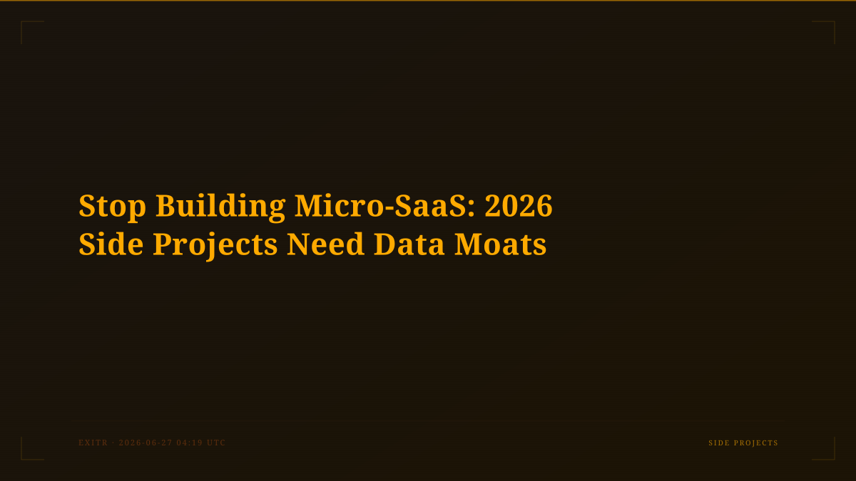 Stop Building Micro-SaaS: 2026 Side Projects Need Data Moats