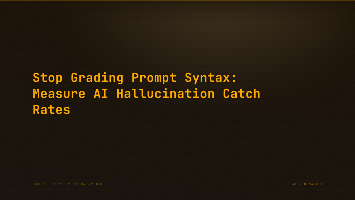 Stop Grading Prompt Syntax: Measure AI Hallucination Catch Rates