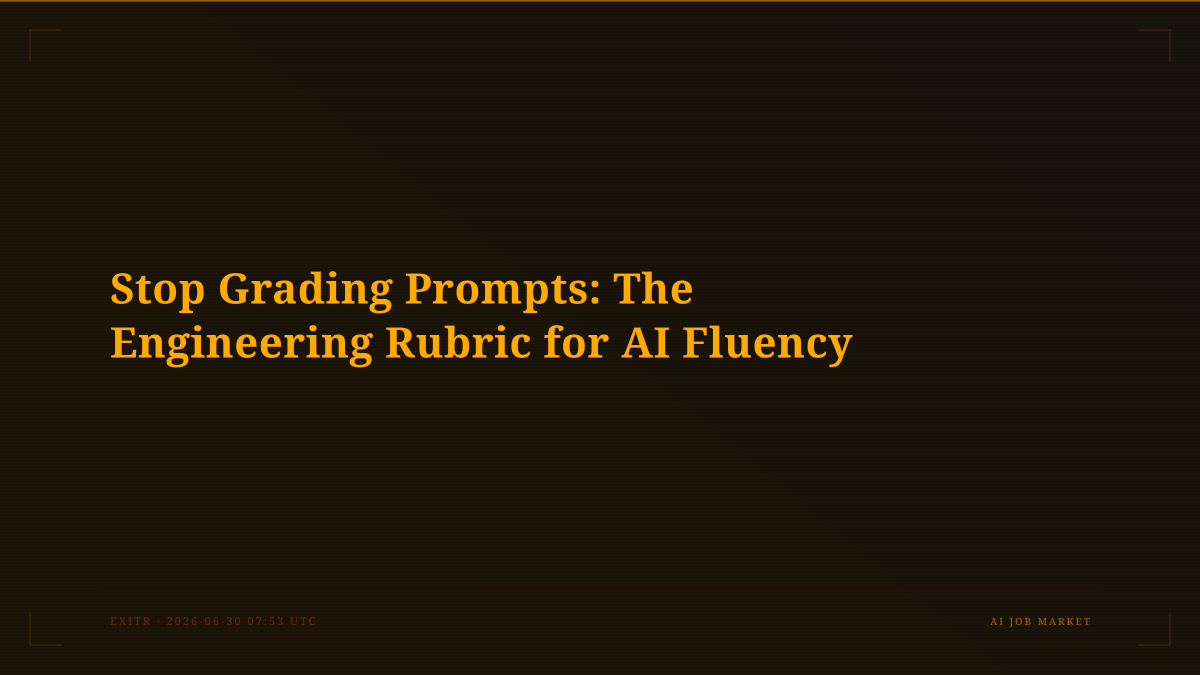 Stop Grading Prompts: The Engineering Rubric for AI Fluency