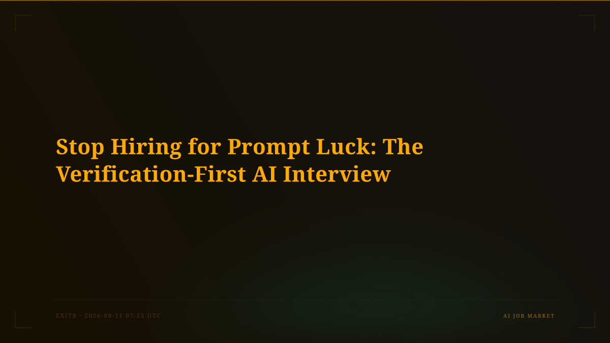 Stop Hiring for Prompt Luck: The Verification-First AI Interview
