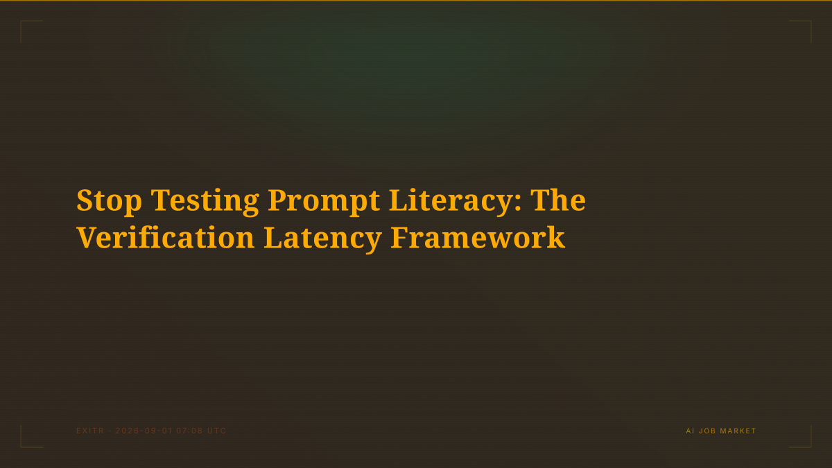Stop Testing Prompt Literacy: The Verification Latency Framework
