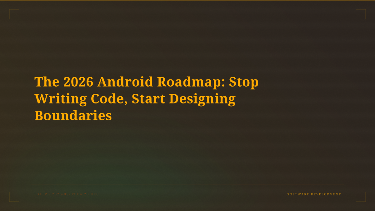 The 2026 Android Roadmap: Stop Writing Code, Start Designing Boundaries