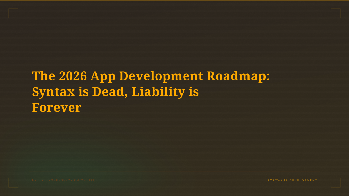 The 2026 App Development Roadmap: Syntax is Dead, Liability is Forever