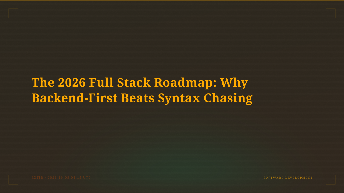 The 2026 Full Stack Roadmap: Why Backend-First Beats Syntax Chasing