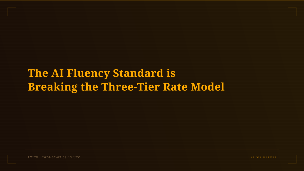 The AI Fluency Standard is Breaking the Three-Tier Rate Model