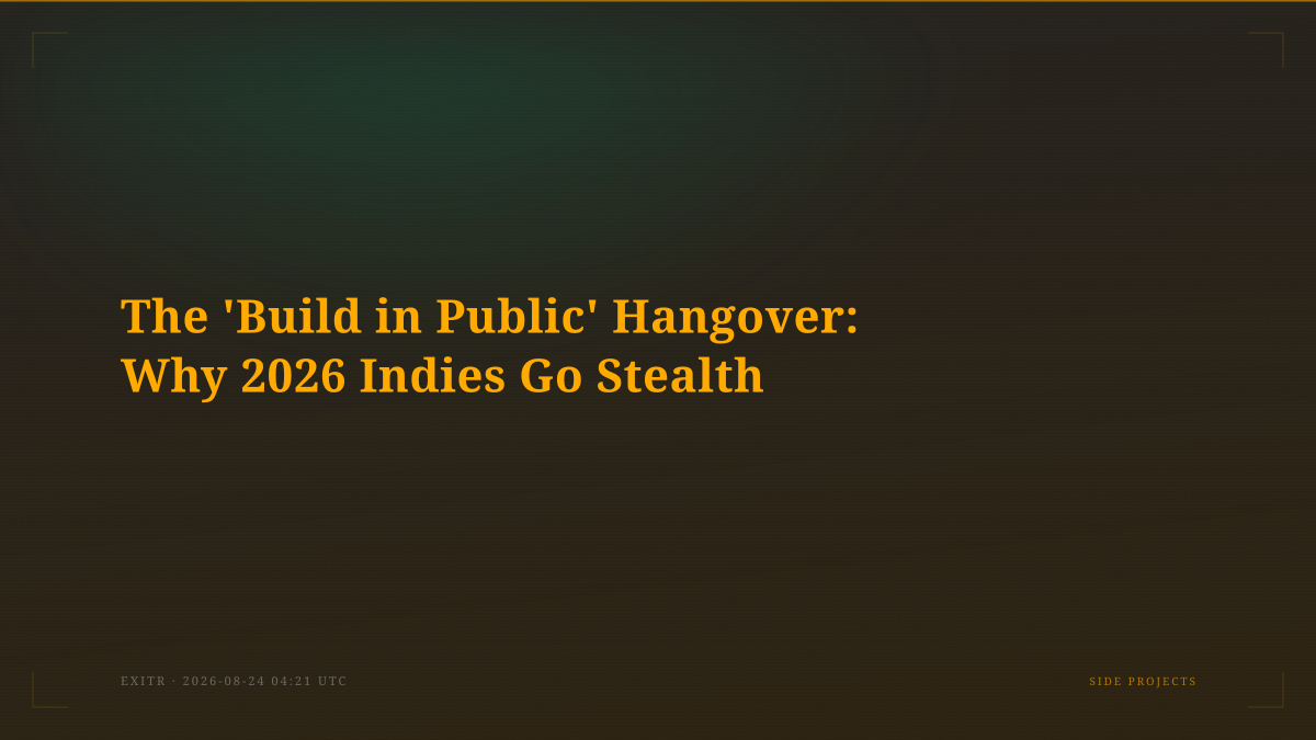 The 'Build in Public' Hangover: Why 2026 Indies Go Stealth