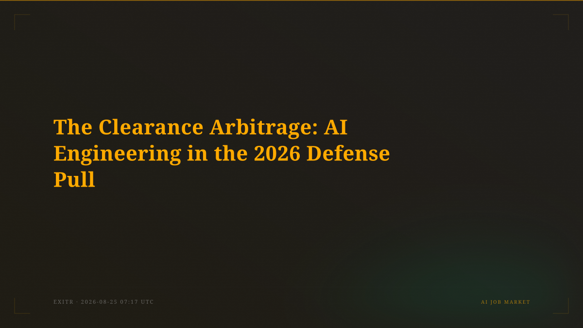 The Clearance Arbitrage: AI Engineering in the 2026 Defense Pull