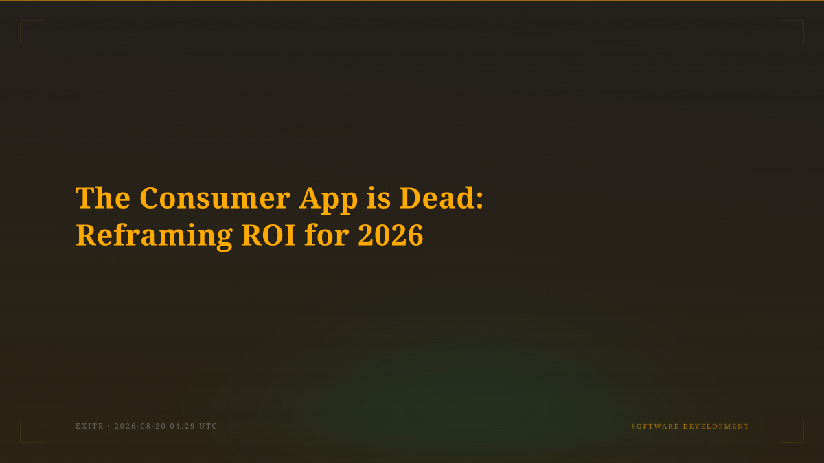 The Consumer App is Dead: Reframing ROI for 2026