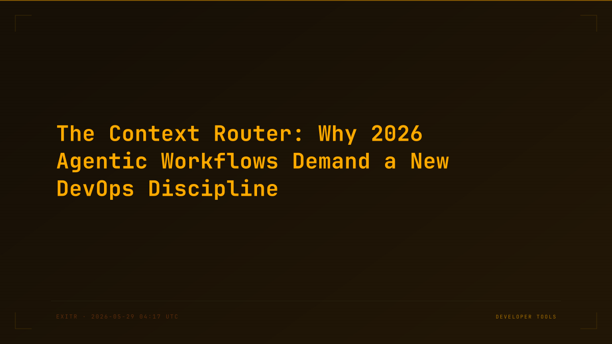 The Context Router: Why 2026 Agentic Workflows Demand a New DevOps Discipline