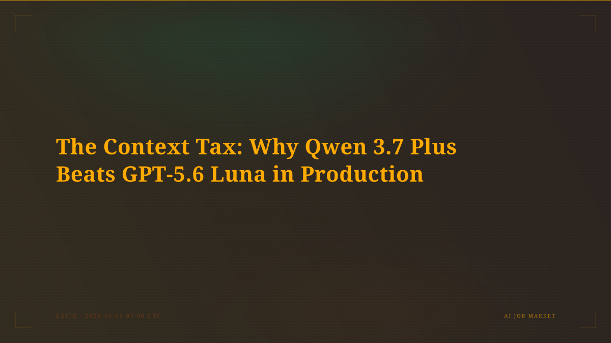 The Context Tax: Why Qwen 3.7 Plus Beats GPT-5.6 Luna in Production