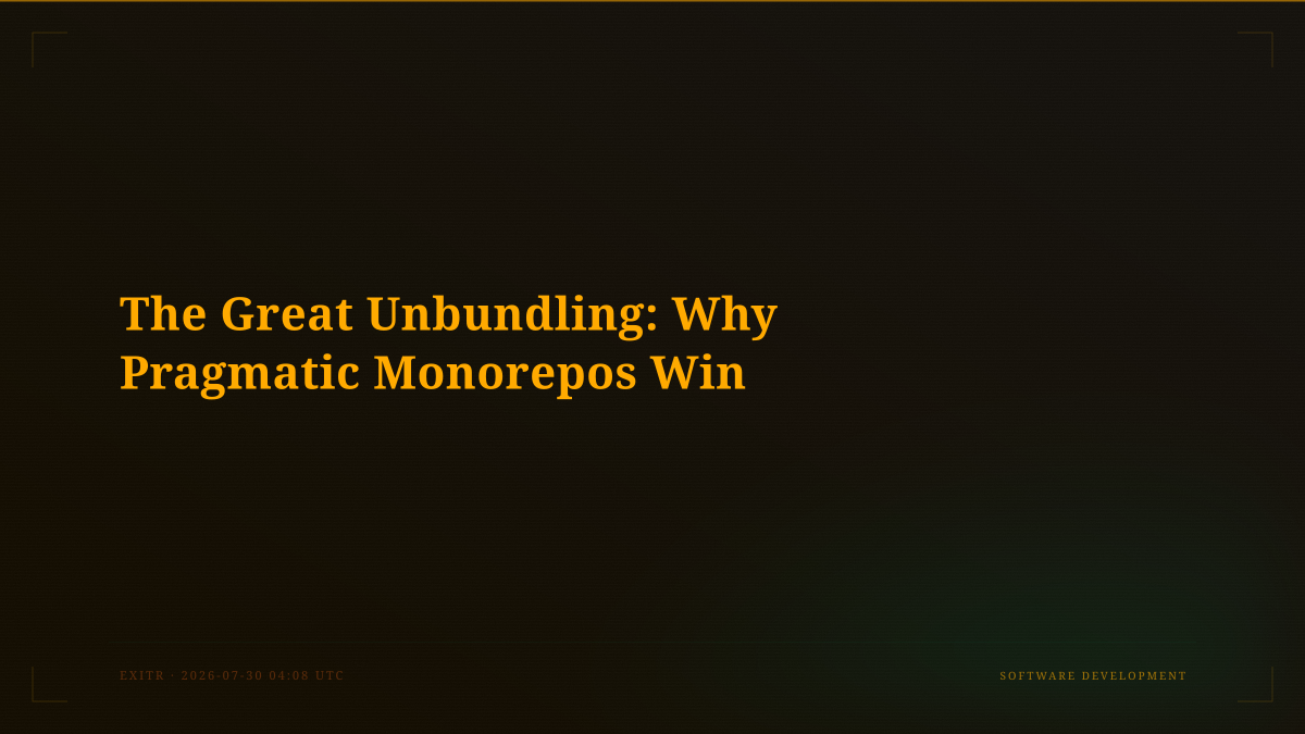 The Great Unbundling: Why Pragmatic Monorepos Win