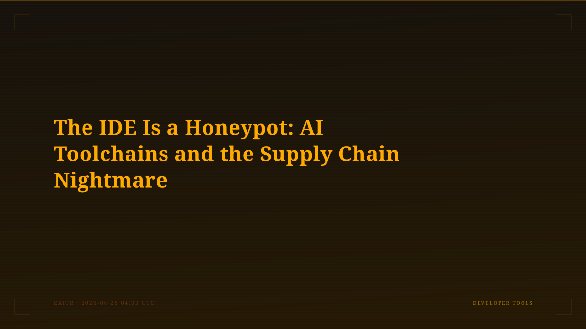 The IDE Is a Honeypot: AI Toolchains and the Supply Chain Nightmare
