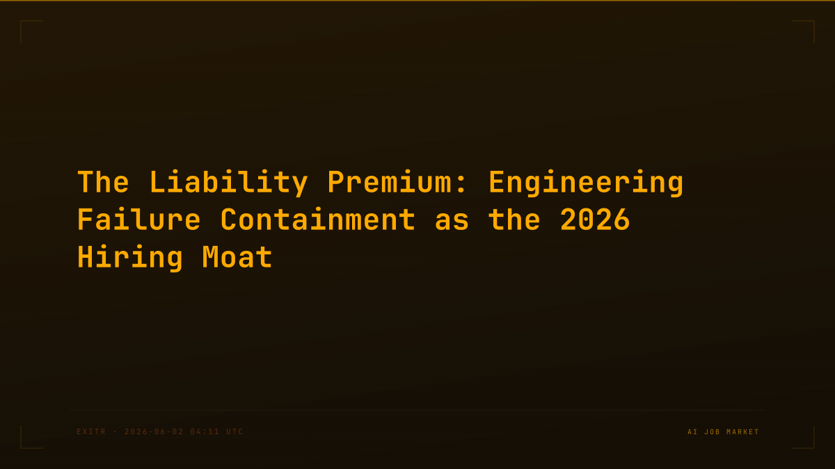 The Liability Premium: Engineering Failure Containment as the 2026 Hiring Moat