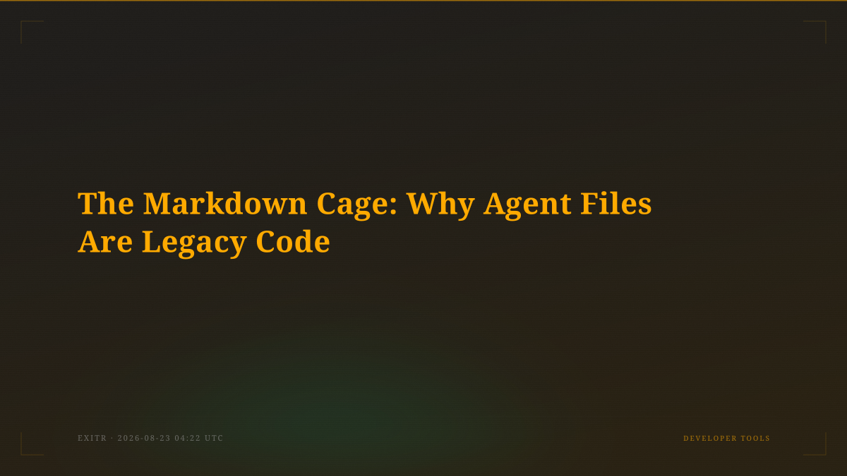The Markdown Cage: Why Agent Files Are Legacy Code