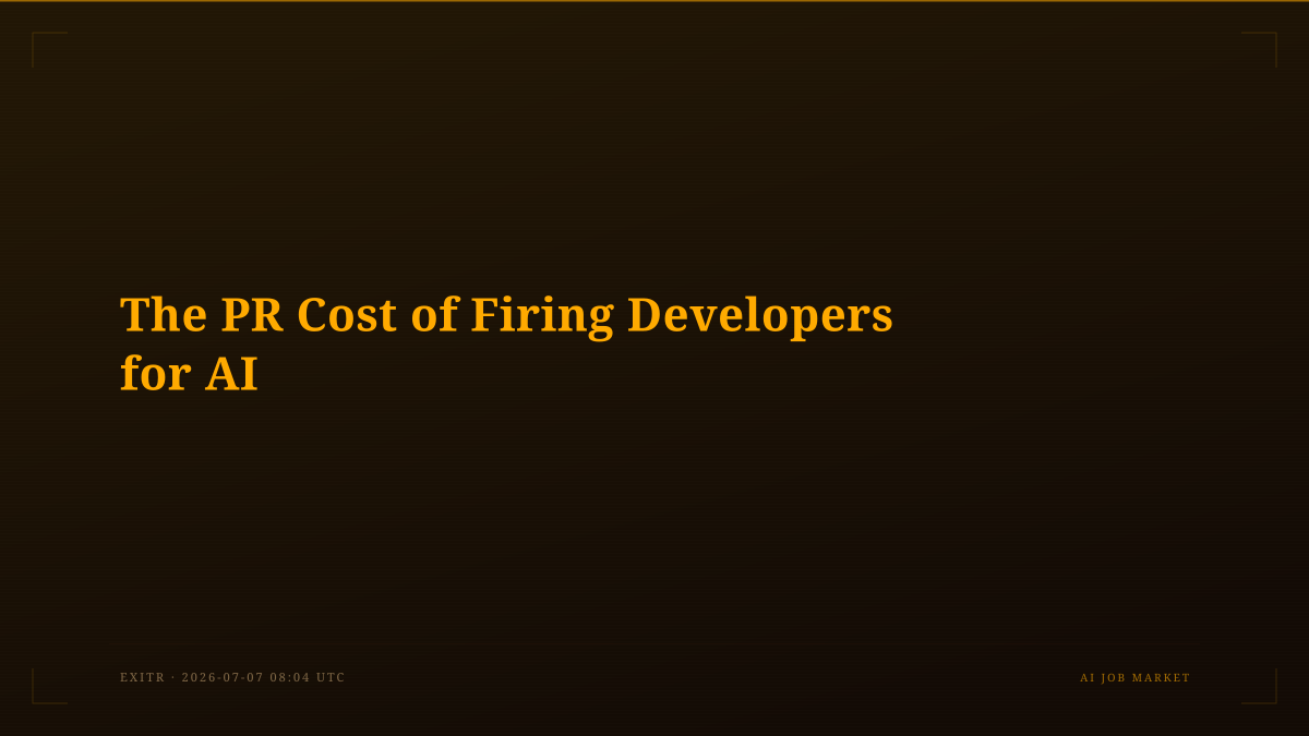 The PR Cost of Firing Developers for AI