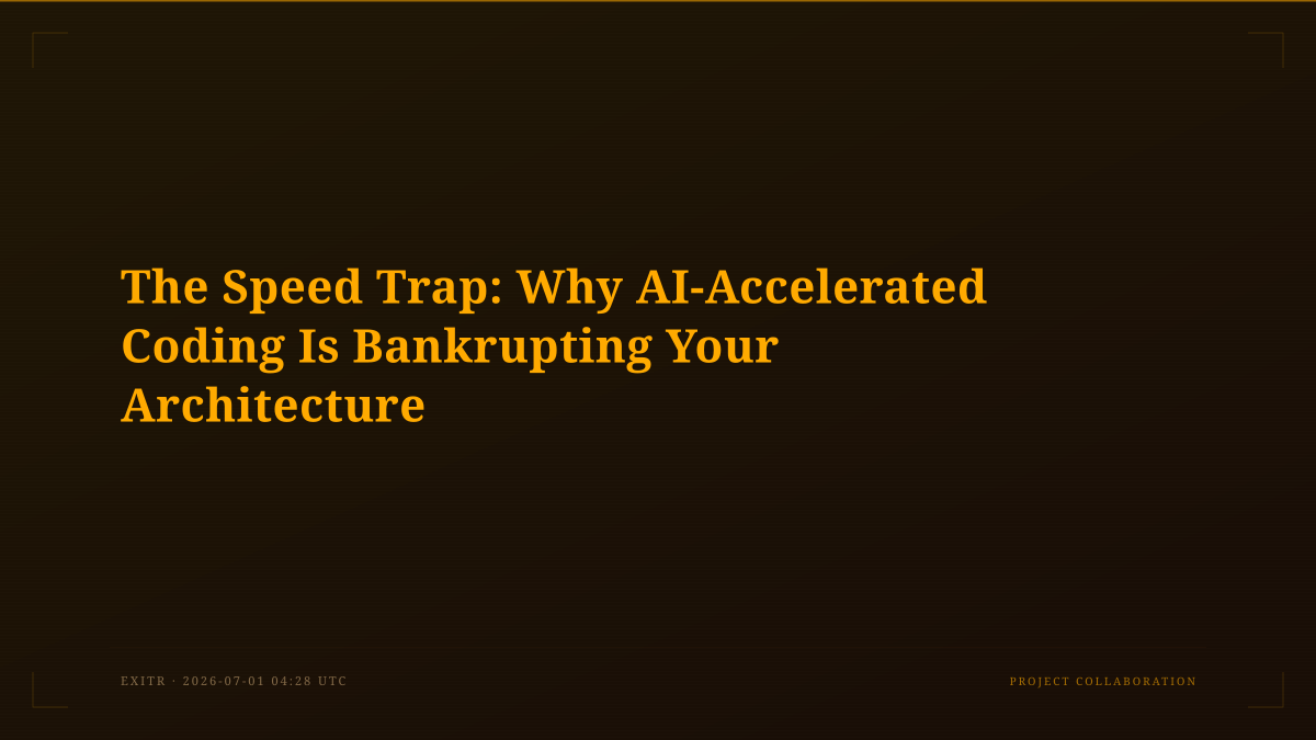 The Speed Trap: Why AI-Accelerated Coding Is Bankrupting Your Architecture
