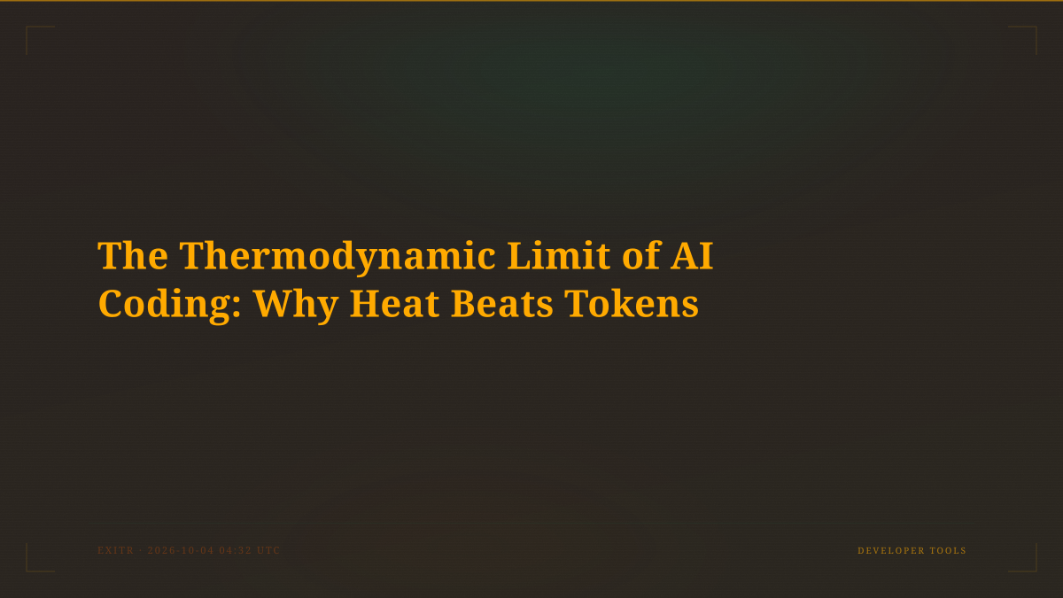 The Thermodynamic Limit of AI Coding: Why Heat Beats Tokens