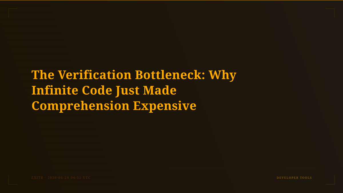 The Verification Bottleneck: Why Infinite Code Just Made Comprehension Expensive