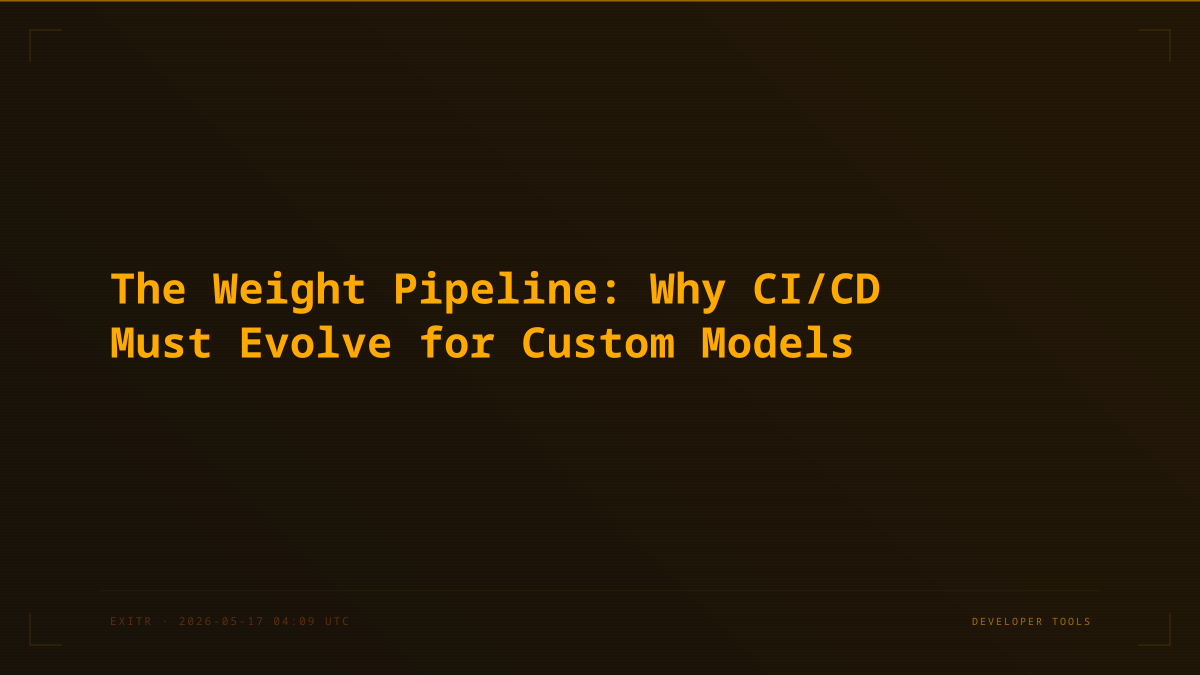 The Weight Pipeline: Why CI/CD Must Evolve for Custom Models