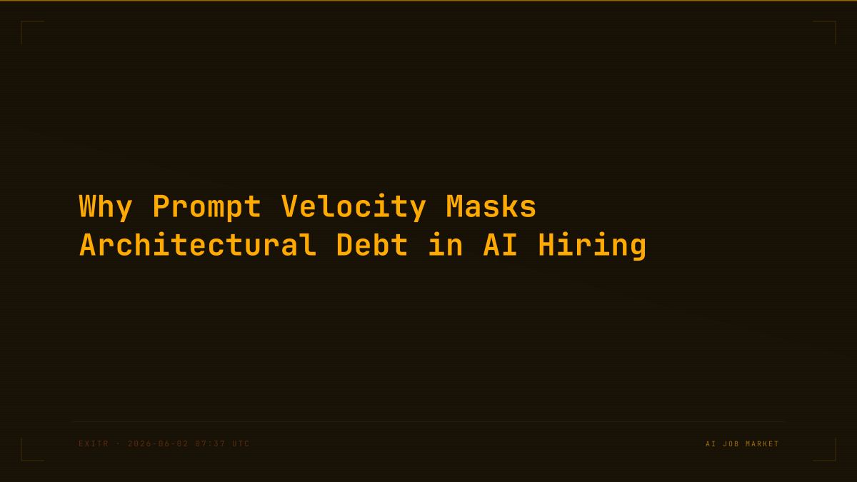 Why Prompt Velocity Masks Architectural Debt in AI Hiring