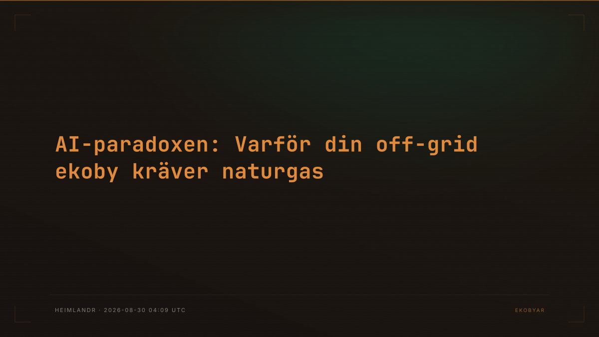 AI-paradoxen: Varför din off-grid ekoby kräver naturgas