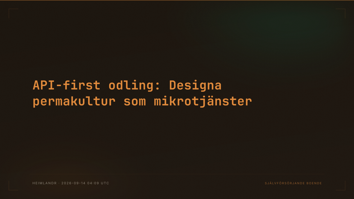 API-first odling: Designa permakultur som mikrotjänster