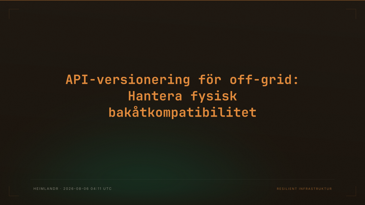 API-versionering för off-grid: Hantera fysisk bakåtkompatibilitet