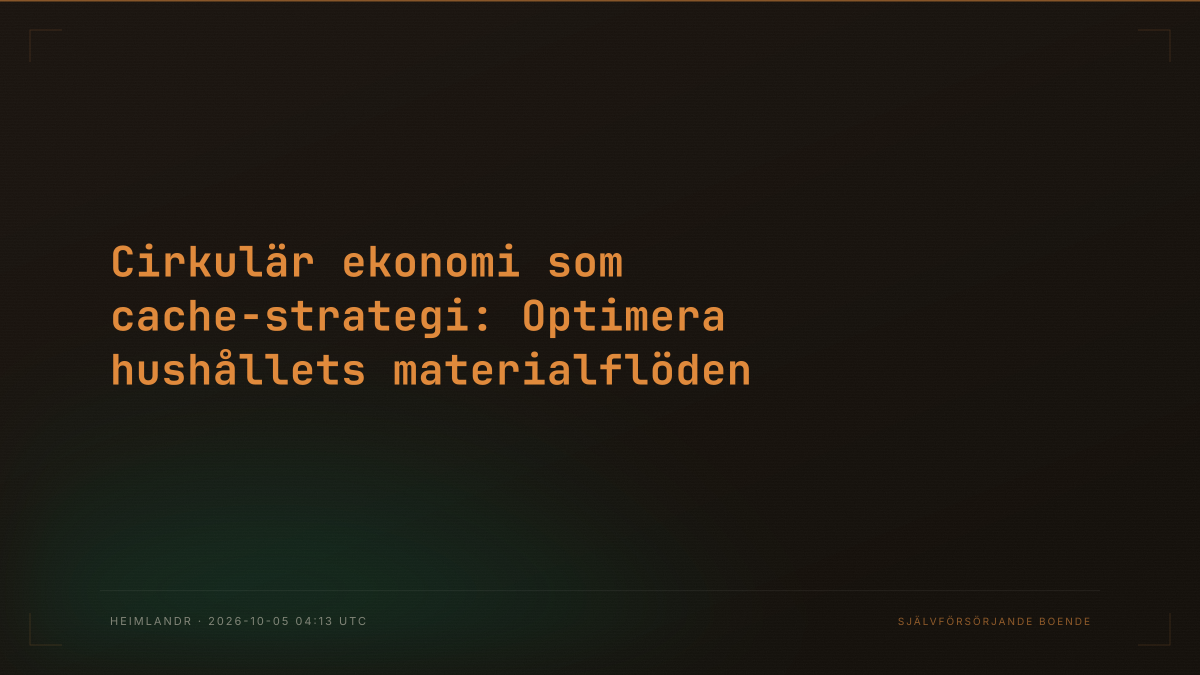 Cirkulär ekonomi som cache-strategi: Optimera hushållets materialflöden