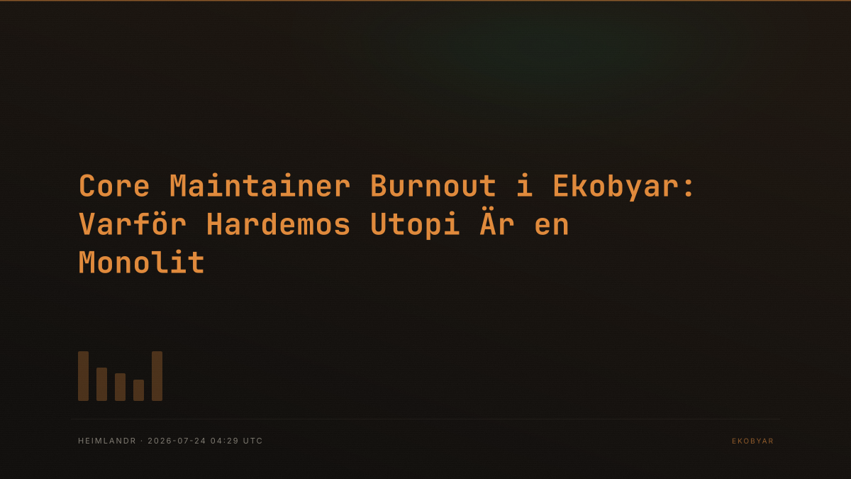 Core Maintainer Burnout i Ekobyar: Varför Hardemos Utopi Är en Monolit