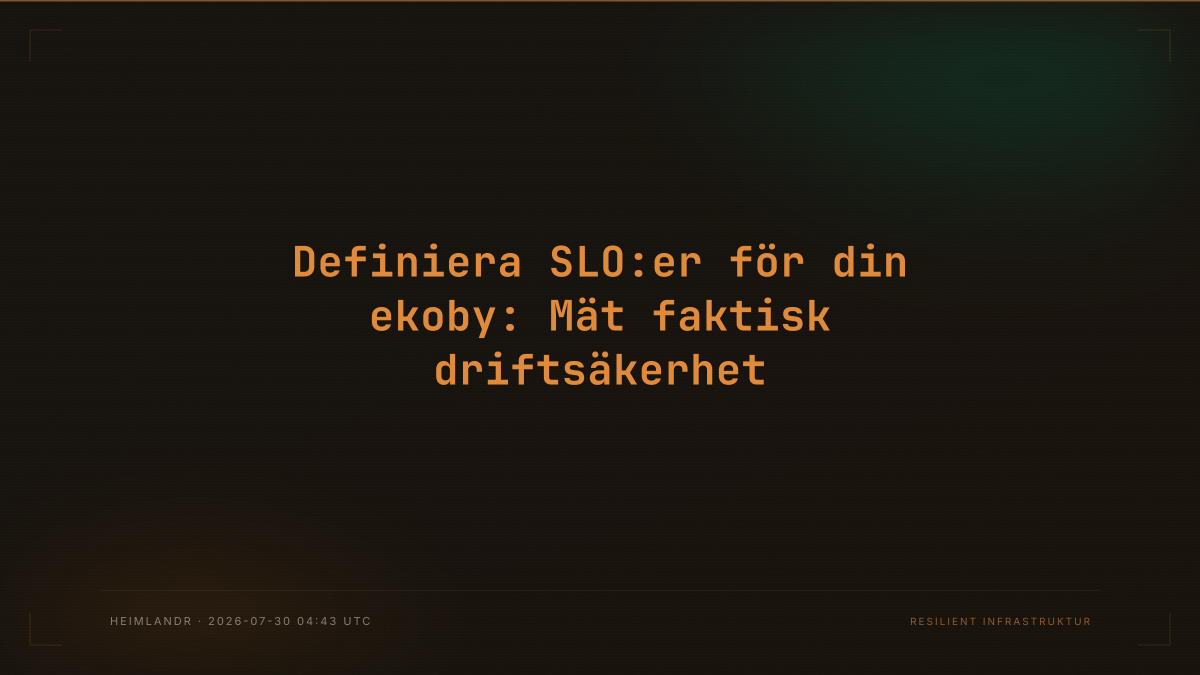 Definiera SLO:er för din ekoby: Mät faktisk driftsäkerhet