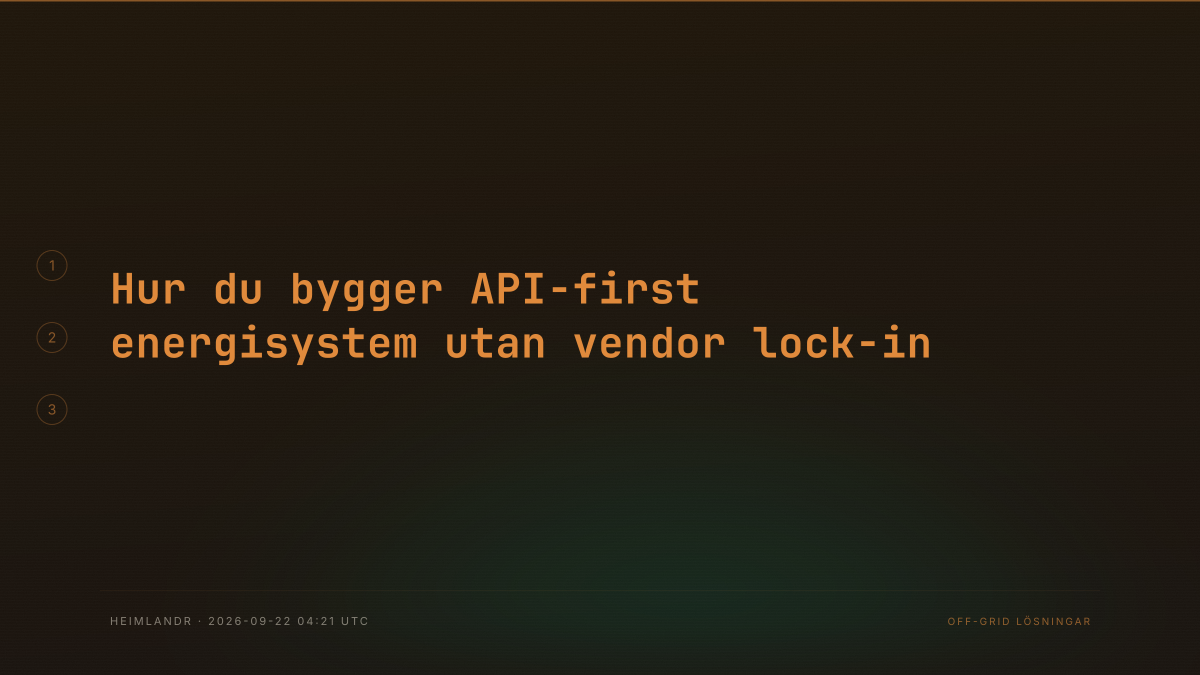 Hur du bygger API-first energisystem utan vendor lock-in
