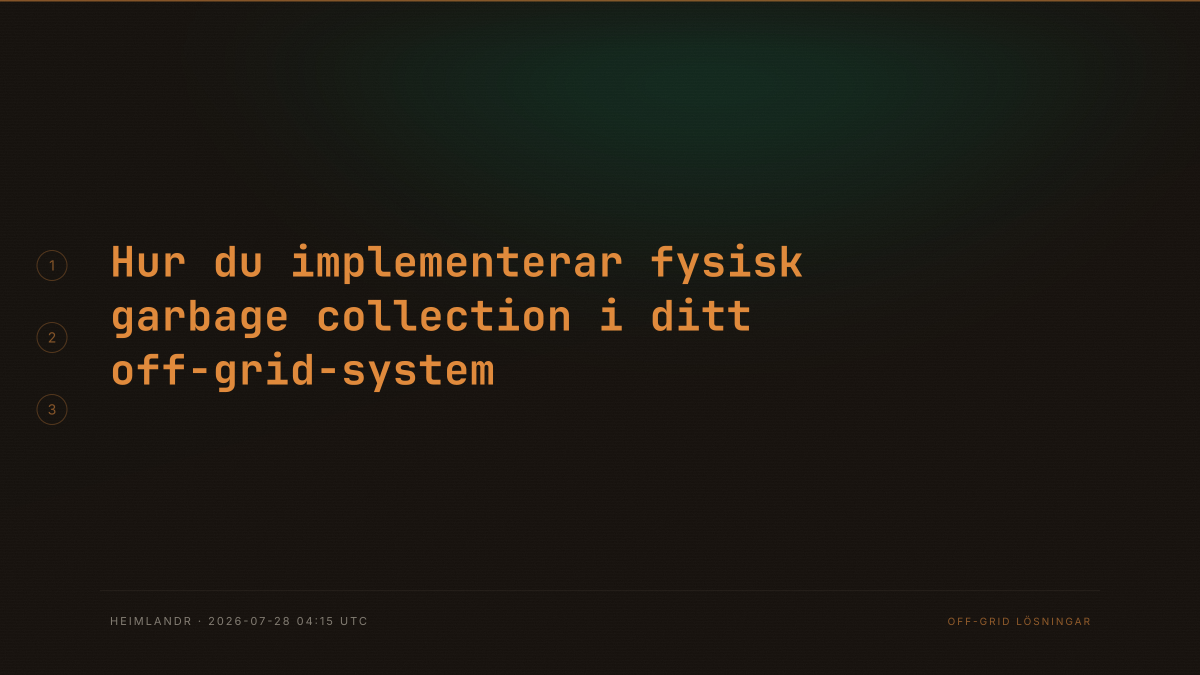 Hur du implementerar fysisk garbage collection i ditt off-grid-system