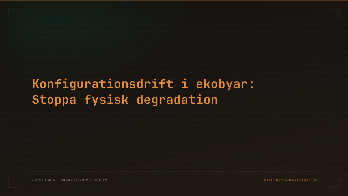 Konfigurationsdrift i ekobyar: Stoppa fysisk degradation