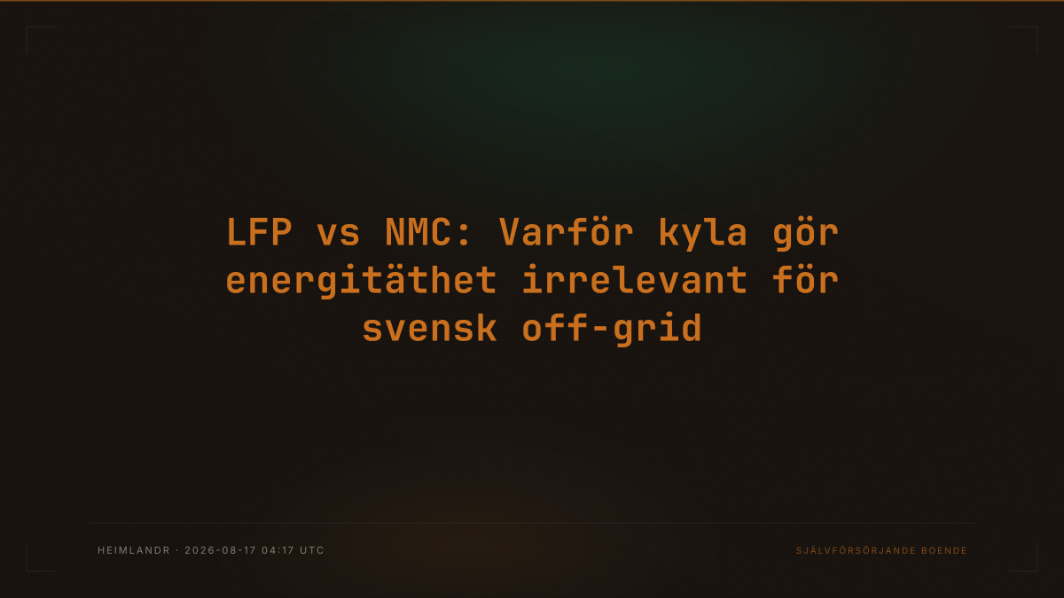 LFP vs NMC: Varför kyla gör energitäthet irrelevant för svensk off-grid