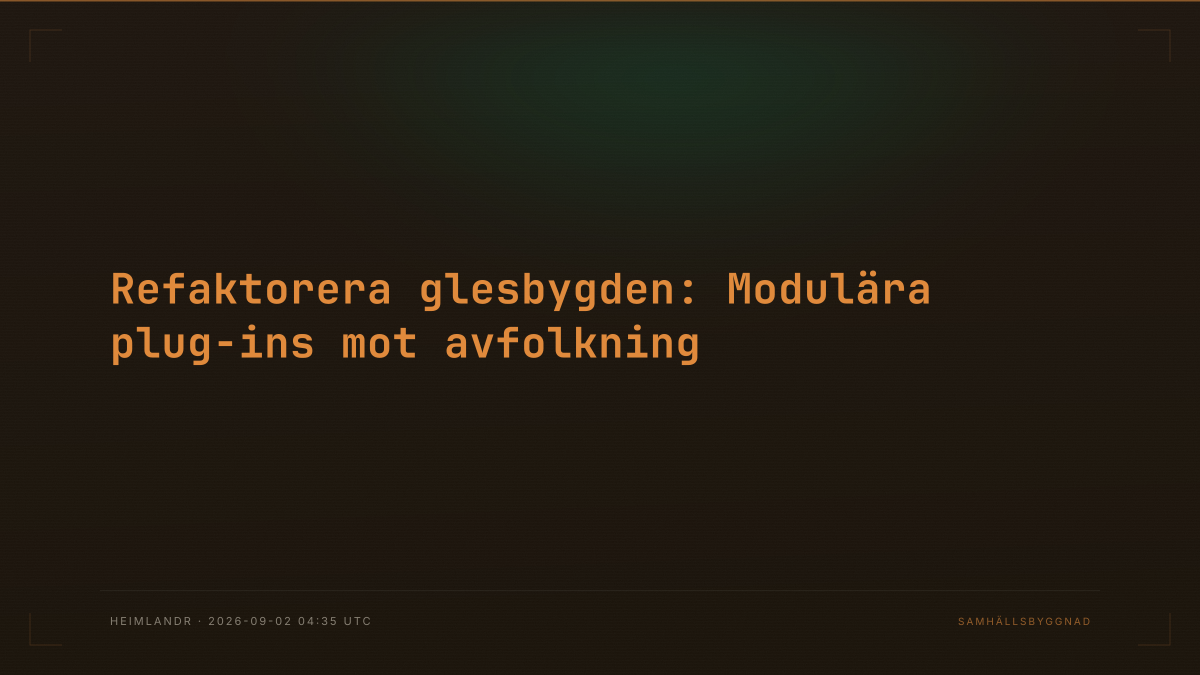 Refaktorera glesbygden: Modulära plug-ins mot avfolkning
