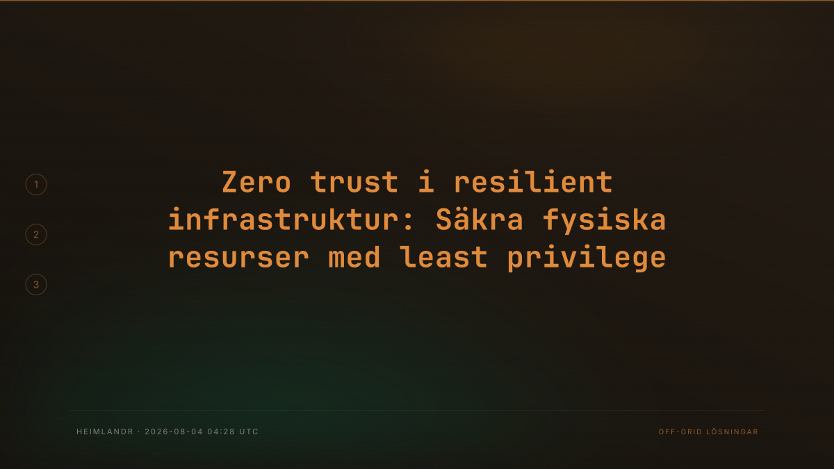 Zero trust i resilient infrastruktur: Säkra fysiska resurser med least privilege
