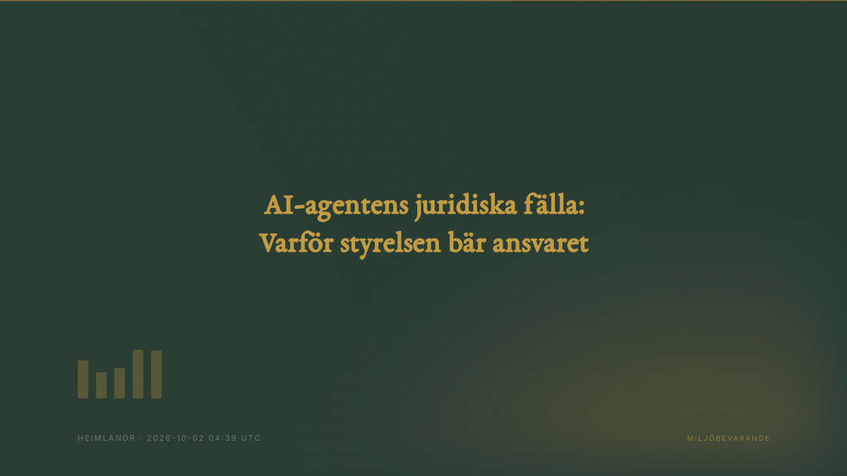 AI-agentens juridiska fälla: Varför styrelsen bär ansvaret
