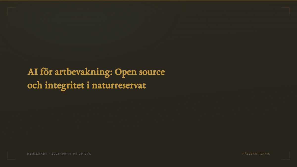 AI för artbevakning: Open source och integritet i naturreservat