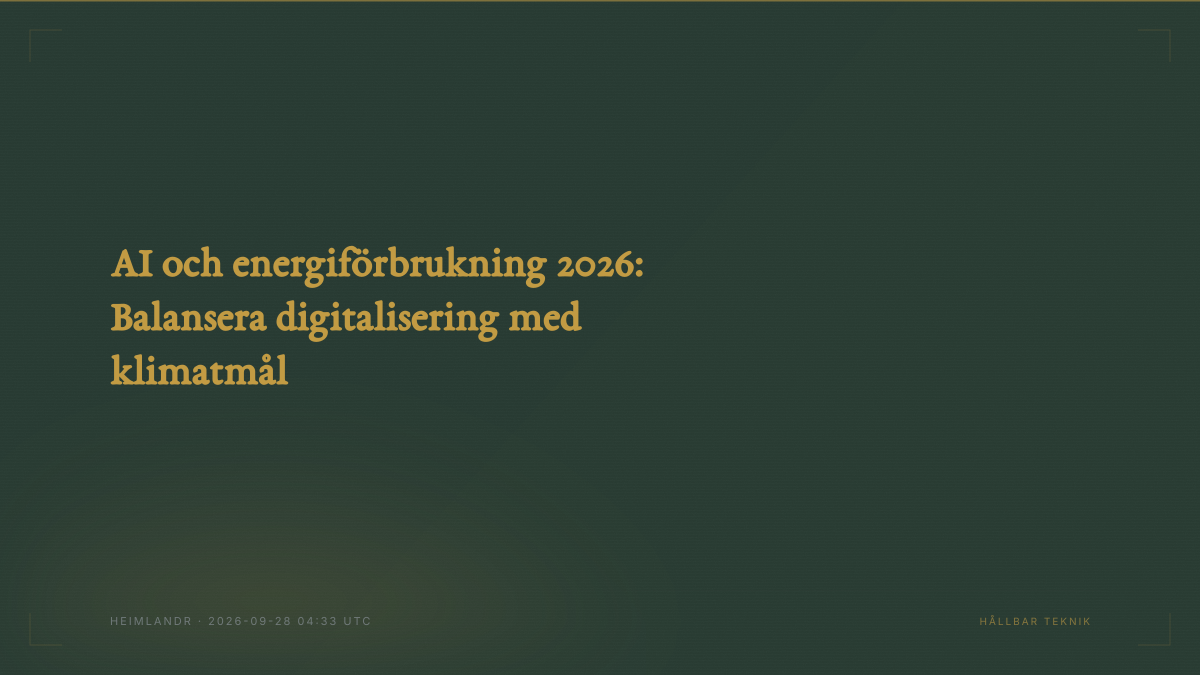 AI och energiförbrukning 2026: Balansera digitalisering med klimatmål