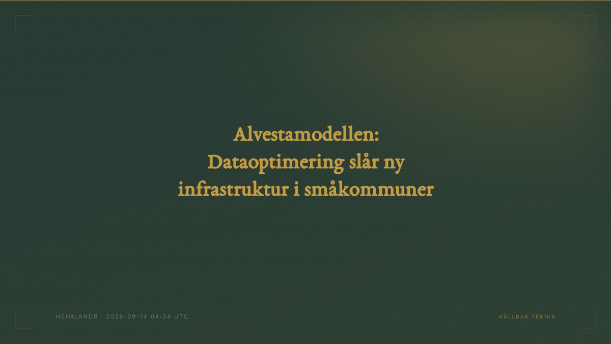 Alvestamodellen: Dataoptimering slår ny infrastruktur i småkommuner